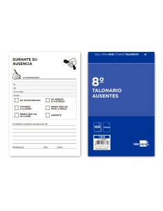 Talonario Liderpapel Ausentes Octavo Original 103