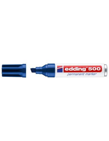 Rotulador Azul  Edding Marcador Permanente 500 Punta Biselada 7 Mm Recargable