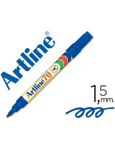 Rotulador Artline Marcador Permanente Ek-70 Azul Punta Redonda 1.5 Mm Papel Metal Y Cristal