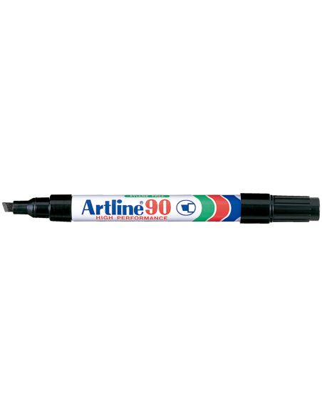 Rotulador Artline Marcador Permanente Ek-90 Negro Punta Biselada 5 Mm Papel Metal Y Cristal