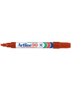 Rotulador Artline Marcador Permanente Ek-90 Rojo Punta Biselada 5 Mm Papel Metal Y Cristal 2