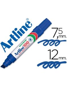 Rotulador Azul  Artline Marcador Permanente 100 Punta Biselada