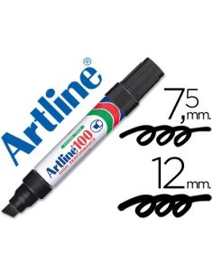 Rotulador Artline Marcador Permanente 100 Negro -Punta Biselada