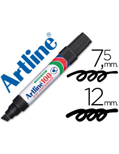 Rotulador Artline Marcador Permanente 100 Negro -Punta Biselada