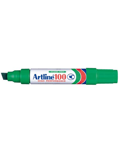 Rotulador Artline Marcador Permanente 100 Verde Punta Biselada