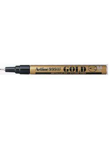 Rotulador Artline Marcador Permanente Tinta Metalica Ek-999 Oro Punta Redonda 0.8 Mm