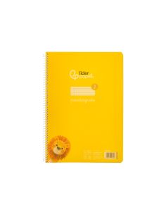 Cuaderno Espiral Liderpapel A4 Pautaguia Tapa Plastico 80H 90Gr Cuadro Pautado 3Mm Con Margen Color Amarillo 2