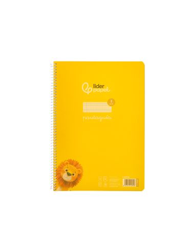Cuaderno Espiral Liderpapel A4 Pautaguia Tapa Plastico 80H 90Gr Cuadro Pautado 3Mm Con Margen Color Amarillo