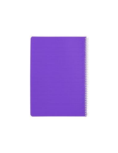 Cuaderno Espiral Liderpapel A4 Pautaguia Tapa Plastico 80H 90Gr Cuadro Pautado 4Mm Con Margen Color Lila