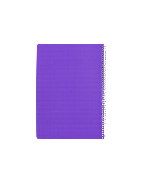 Cuaderno Espiral Liderpapel A4 Pautaguia Tapa Plastico 80H 90Gr Cuadro Pautado 4Mm Con Margen Color Lila
