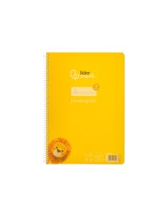 Cuaderno Espiral Liderpapel A4 Pautaguia Tapa Plastico 80H 90Gr Cuadro Pautado 4Mm Con Margen Color Amarillo 2