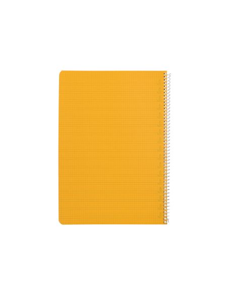 Cuaderno Espiral Liderpapel A4 Pautaguia Tapa Plastico 80H 90Gr Cuadro Pautado 4Mm Con Margen Color Amarillo