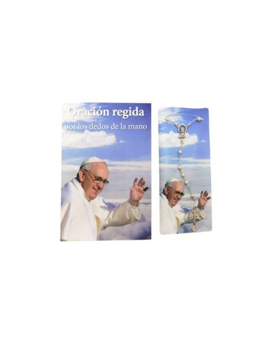 Librito Oracion 5 Dedos Papa Francisco 9,5X14Cm C/Rosario