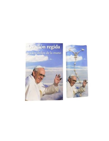Librito Oracion 5 Dedos Papa Francisco 9,5X14Cm C/Rosario