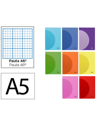 Libreta Liderpapel 360 Tapa De Plastico A5 48 Hojas 90Gr Rayado Nº46 Colores Surtidos