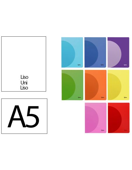 Libreta Liderpapel 360 Tapa De Plastico A5 48 Hojas 90Gr Lisa Sin Margen Colores Surtidos