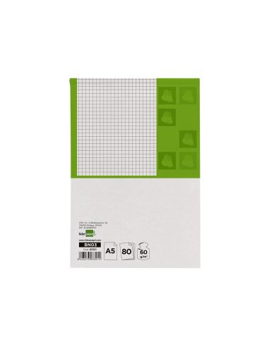 Bloc Notas Liderpapel Cuadro 4Mm A5 80 Hojas 60G/M2 Perforado