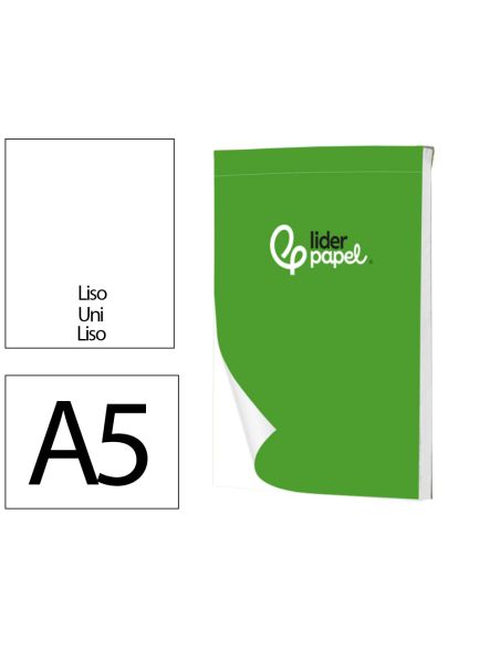 Bloc Notas Liderpapel Liso A5 80 Hojas 60G/M2 Perforado