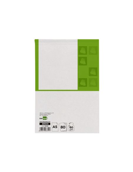 Bloc Notas Liderpapel Liso A5 80 Hojas 60G/M2 Perforado