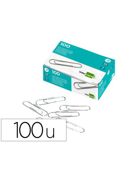 Clips Liderpapel Nº3 Labiados 43 Mm Caja De 100 Unidades