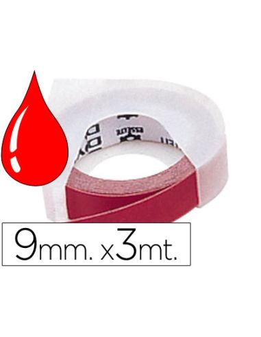 Cinta Dymo 3D 9Mm X 3 Mt Roja Tradicional