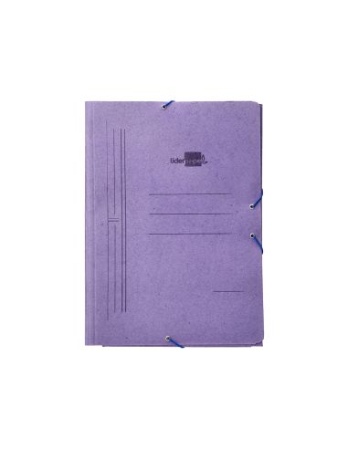 Carpeta Liderpapel Gomas Tres Solapas Carton Compacto Folio Color Azul