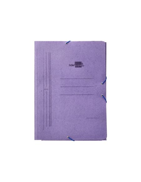 Carpeta Liderpapel Gomas Tres Solapas Carton Compacto Folio Color Azul