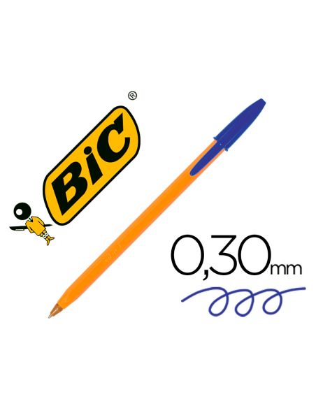Boligrafo Bic Naranja Fine Original Azul