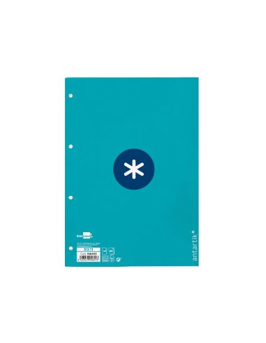 Recambio Antartik A4 80 Hojas 90Gr Cuadro 5Mm 4 Taladros 1 Banda Con Marco Color Turquesa