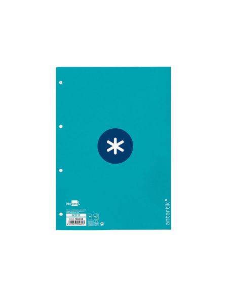 Recambio Antartik A4 80 Hojas 90Gr Cuadro 5Mm 4 Taladros 1 Banda Con Marco Color Turquesa