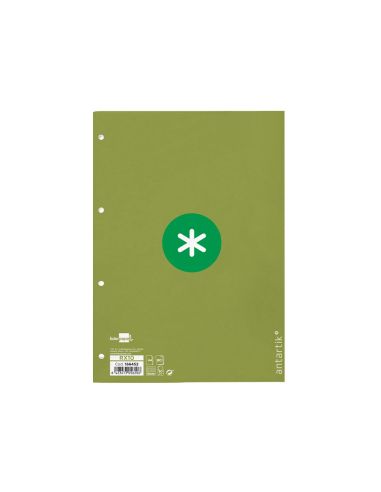 Recambio Antartik A4 80 Hojas 90Gr Cuadro 5Mm 4 Taladros 1 Banda Con Marco Color Verde