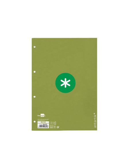Recambio Antartik A4 80 Hojas 90Gr Cuadro 5Mm 4 Taladros 1 Banda Con Marco Color Verde