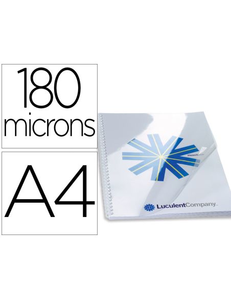 Tapa De Encuadernacion Gbg Pvc Cristal Transparente 180 Mc Din A4 Pack De 100 Unidades