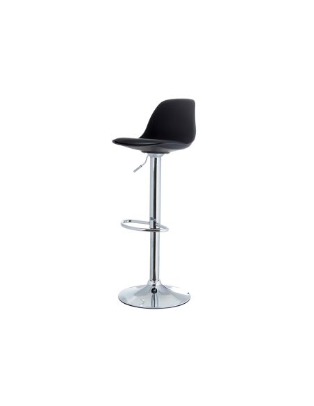Taburete Paperflow Bobba Pie Aluminio Asiento Negro Lote De 2 Unidades
