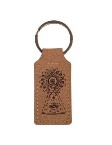 Llavero metal corcho grabado Virgen del Pilar|Libreriasalesiana