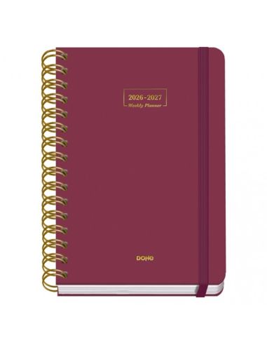 Agenda Premium Burdeos 2026-2027 Día Página Tamaño A5
