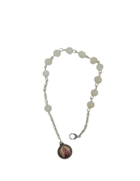 Pulsera Redonda Madreperla Virgen Del Carmen
