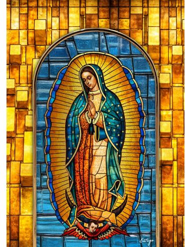 Cuadro Cristal translucido Virgen de Guadalupe 10x14cm
