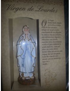 Virgen Lourdes12Cm Resina Con Oracion