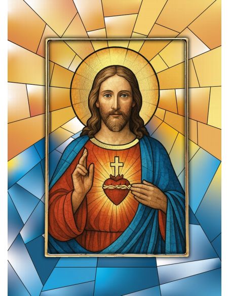 Cuadro Cristal translucido Sagrado Corazón de Jesús 17x23,5cm