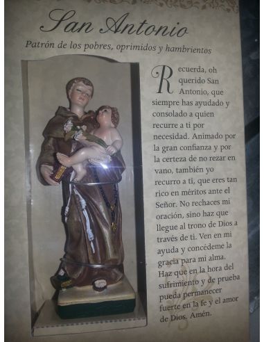 San Antonio12Cm Resina Con Oracion
