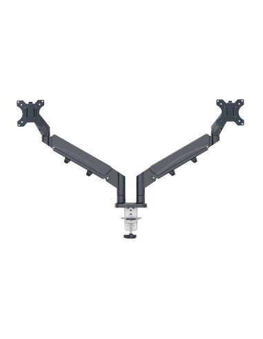 Brazo Para Monitor Y Portatil Leitz Ergo Spacesaving Dual Gris Oscuro