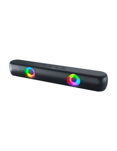 Barra De Sonido Q-Connect Bluetooth Con Iluminacion Led Y Control De Volumen Color Negro