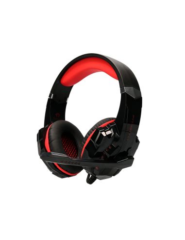 Auricular Q-Connect Con Microfono Ajustable E Iluminacion Led Color Negro