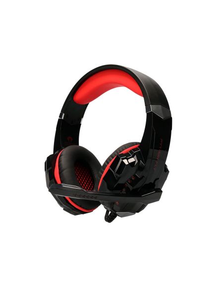 Auricular Q-Connect Con Microfono Ajustable E Iluminacion Led Color Negro