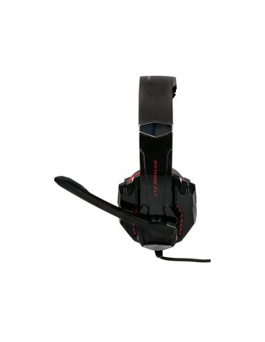 Auricular Q-Connect Con Microfono Ajustable E Iluminacion Led Color Negro