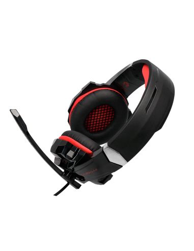 Auricular Q-Connect Con Microfono Ajustable E Iluminacion Led Color Negro
