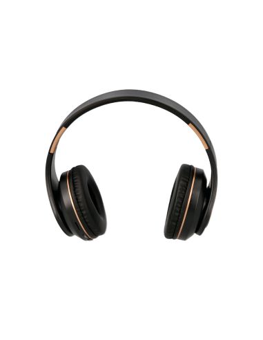 Auricular Q-Connect Bluetooth Diadema Ajustable Y Plegable Con Microfono Alcance 10 M Color Negro