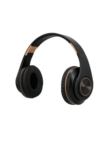 Auricular Q-Connect Bluetooth Diadema Ajustable Y Plegable Con Microfono Alcance 10 M Color Negro