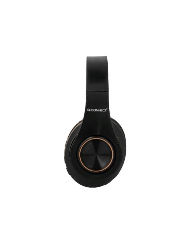 Auricular Q-Connect Bluetooth Diadema Ajustable Y Plegable Con Microfono Alcance 10 M Color Negro